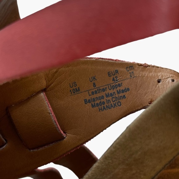 Franco Sarto Hanako Leather Red Maroon Wood Wedges‎ - Picture 6 of 11